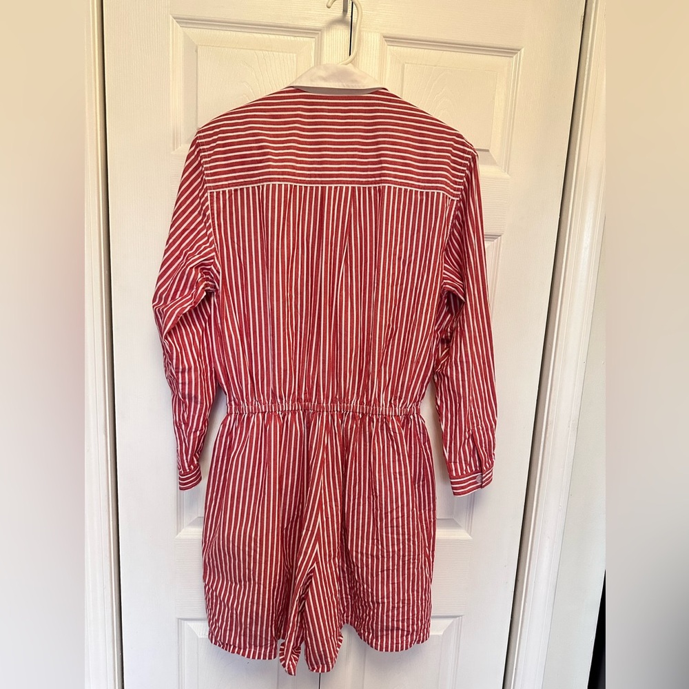 Liz Claiborne Red and White Striped Jumpsuit Romper - Picture 2 of 8